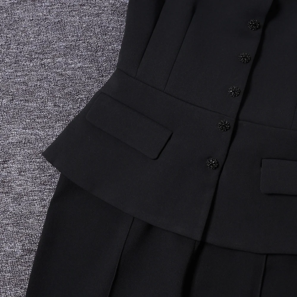 Self-Portrait Tailored Jumpsuit in Black - Picture 13 of 13